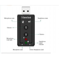 7.1 Usb Ses Kartı Kulaklık Mikrofon 3.5Mm Jack