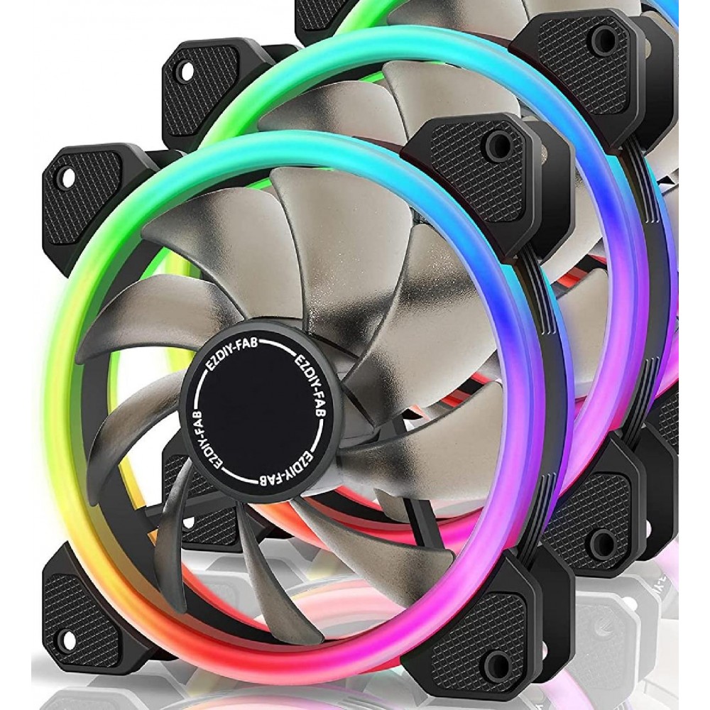 Double Rıng 12Cm Rgb Kasa Fanı