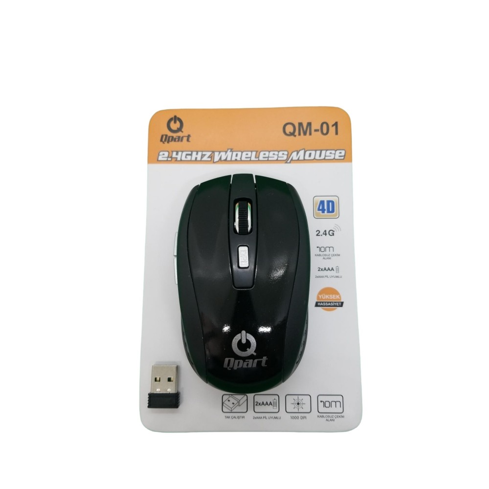 Qpart Qm-01S Wireless Siyah Kablosuz Mouse