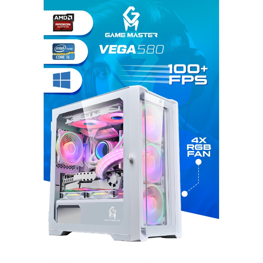 Game Master Vega 580 Intel İ5-9400F Cpu 16Gb Ram 512Gb M.2 Ssd Rx580 Oyuncu Bilgisayarı Gaming Pc