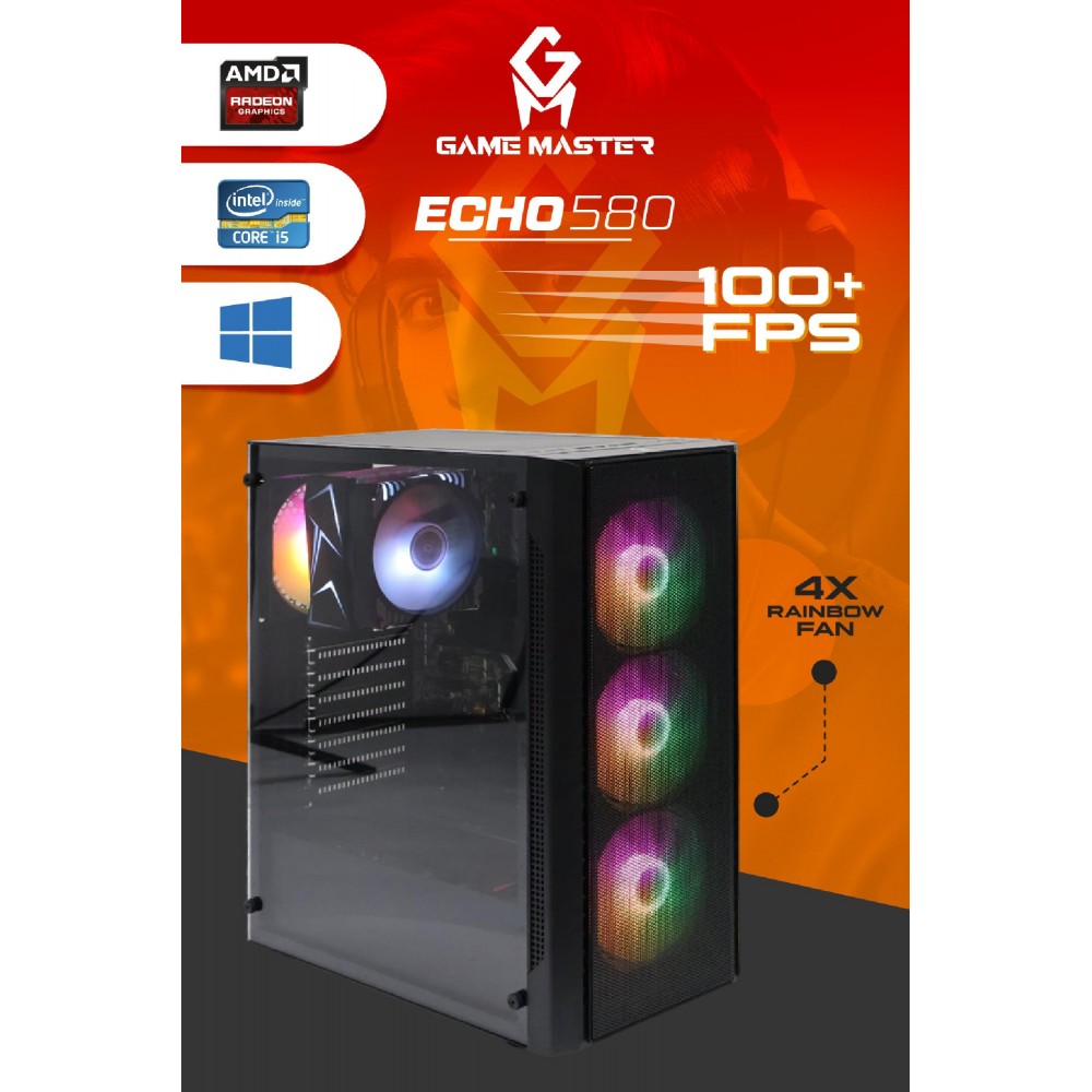 Game Master Echo 580 Intel İ5-9400F Cpu 16Gb Ram 512Gb Ssd Rx580 Oyuncu Bilgisayarı Gaming Pc