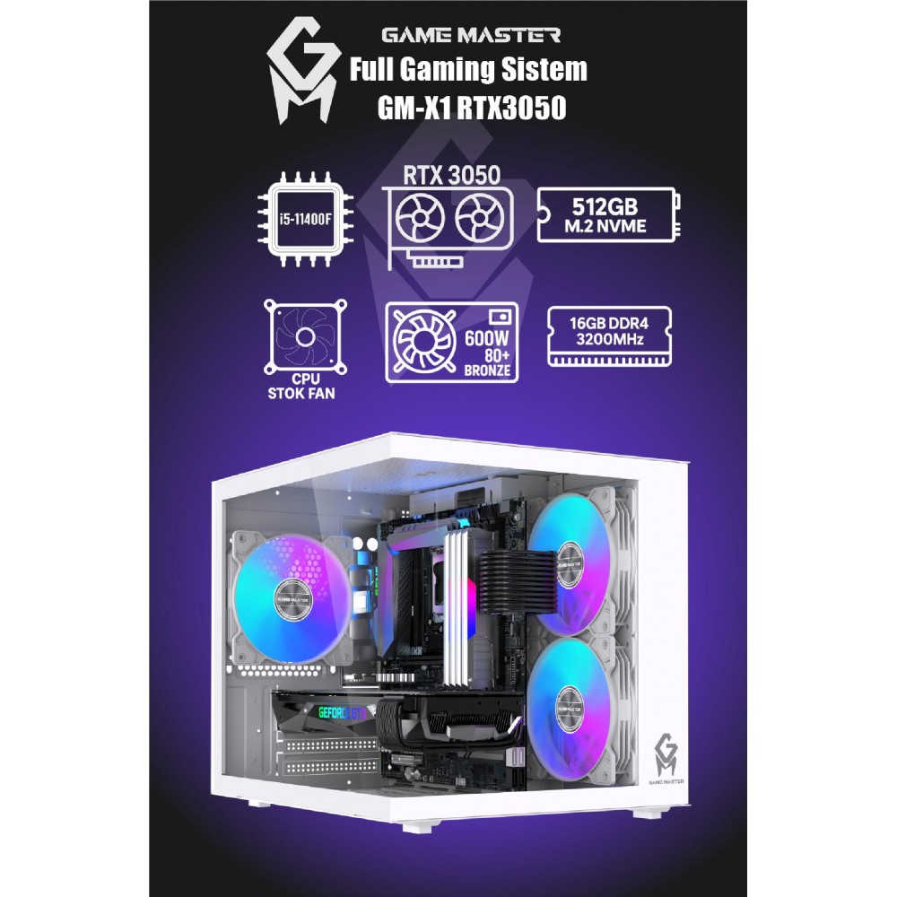 Game Master GM-X1 Hazır Full Gaming PC Set İntel i5-11400F 16GB Ram ...