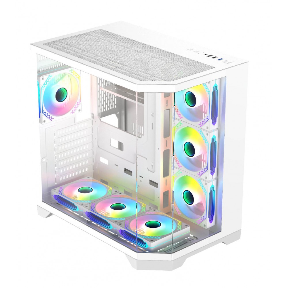 Game Master F-7 EDGE ARGB 7x Fan ATX Akvaryum Beyaz Gaming Kasa